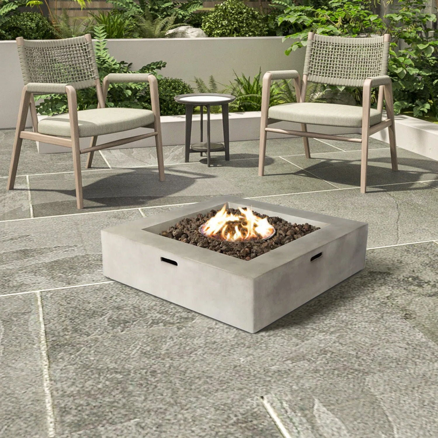 Streamlined Aesthetic Outdoor Fire Pit Table LSI Patio Furniture