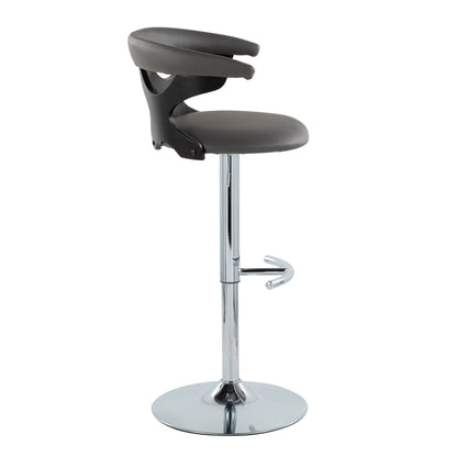 Gardenia - Contemporary Adjustable Barstool & Swivel, Rounded T Footrest (Set of 2) Lumi Source