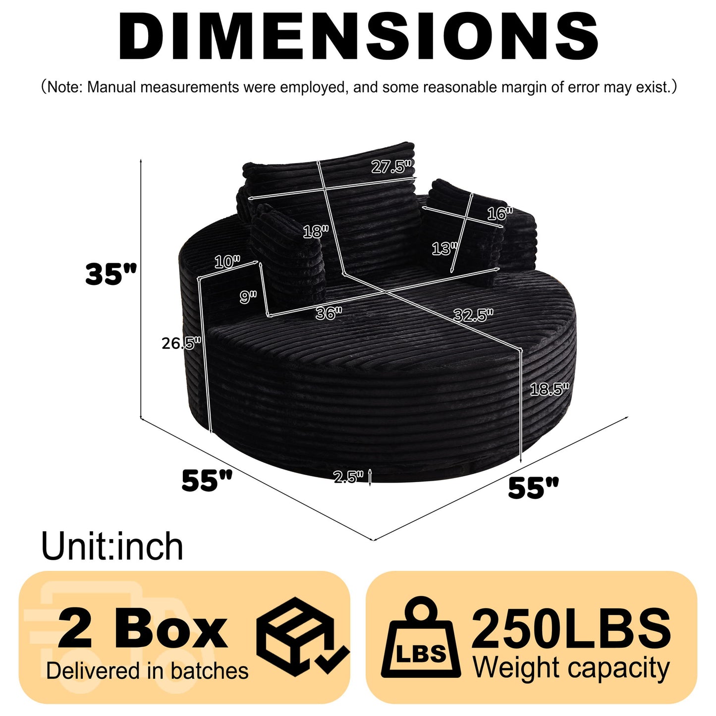 Swivel Chair With 360° Rotation For Living Room Home Essentials