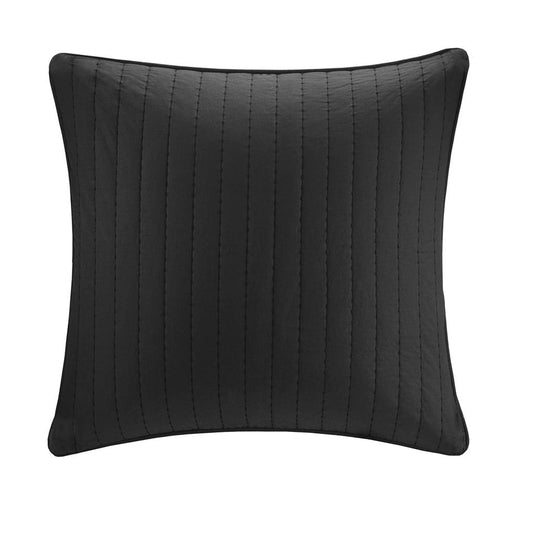 Camila - Quilted Euro Sham - Black