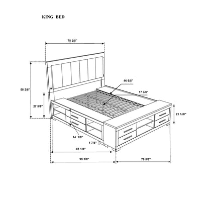 Emilia - Bed With Storage And LED Lighting Global Furniture USA