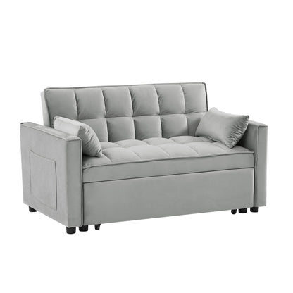 Modern Convertible Velvet Futon Loveseat With Sleeper Bed Function Home Essentials
