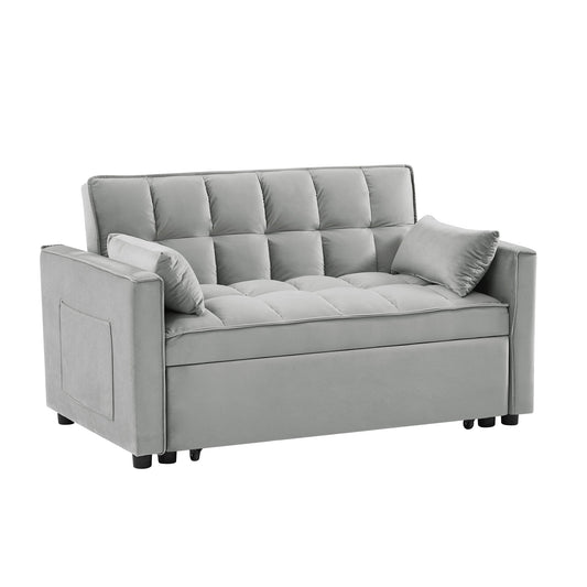 Modern Convertible Velvet Futon Loveseat With Sleeper Bed Function Home Essentials