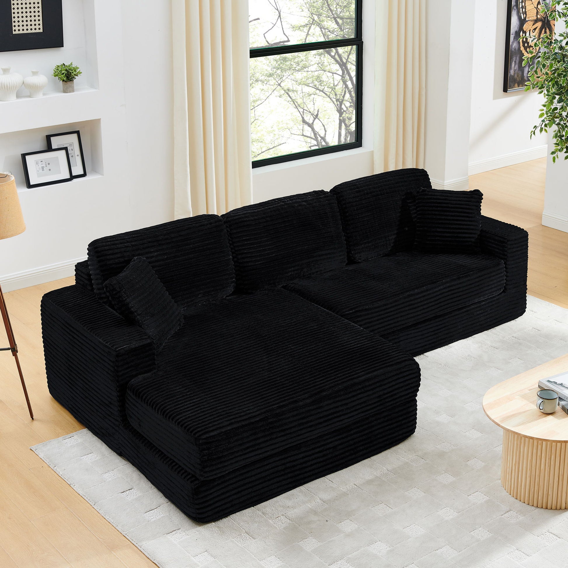 Modern Minimalist L Shape Modular Sectional Sofa, Couch Home Essentials