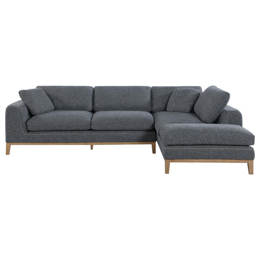 Persia - Upholstered Track Arm Sectional Sofa - Gray CoasterElevations