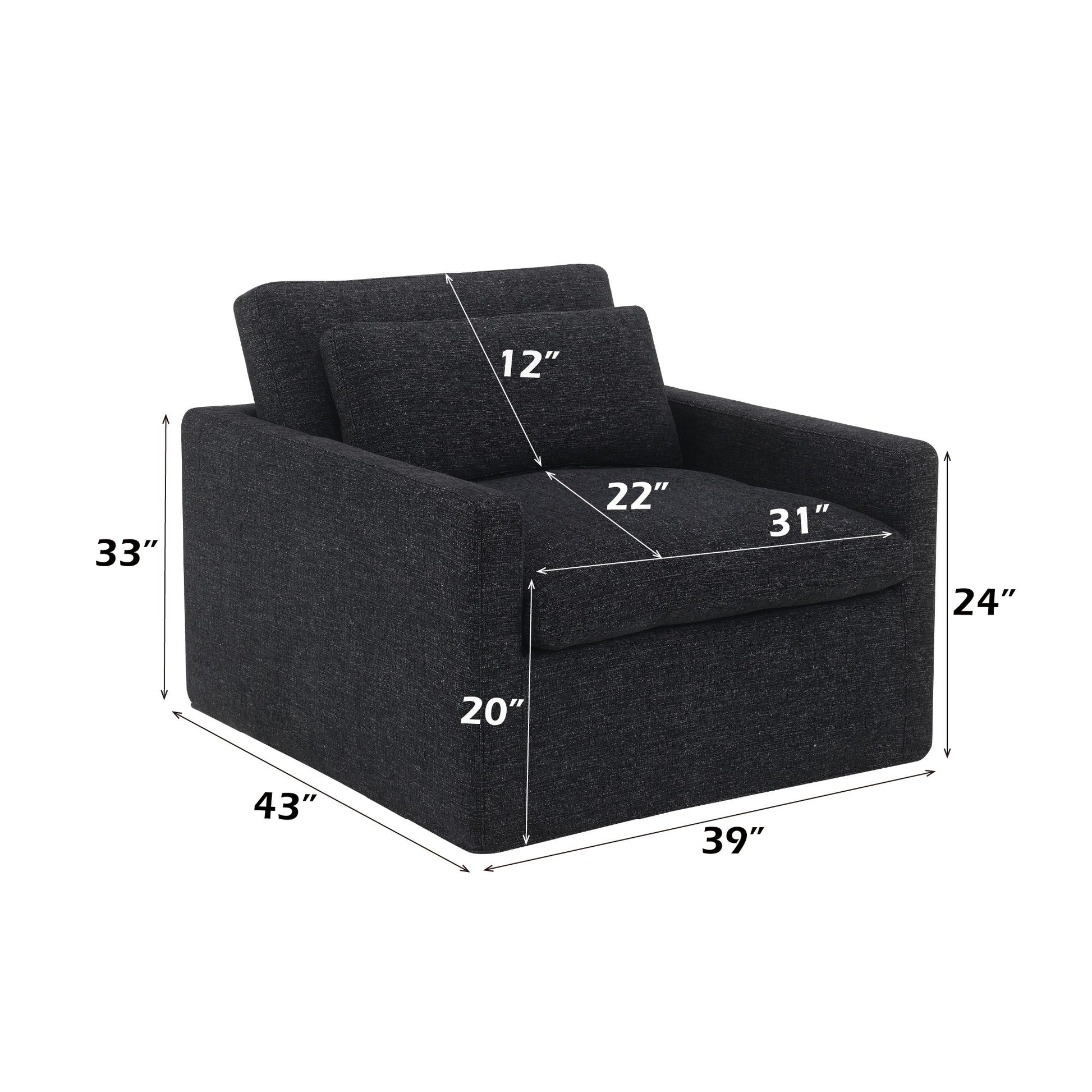 Naveen - Swivel Chair With 1 Toss Pillow Acme