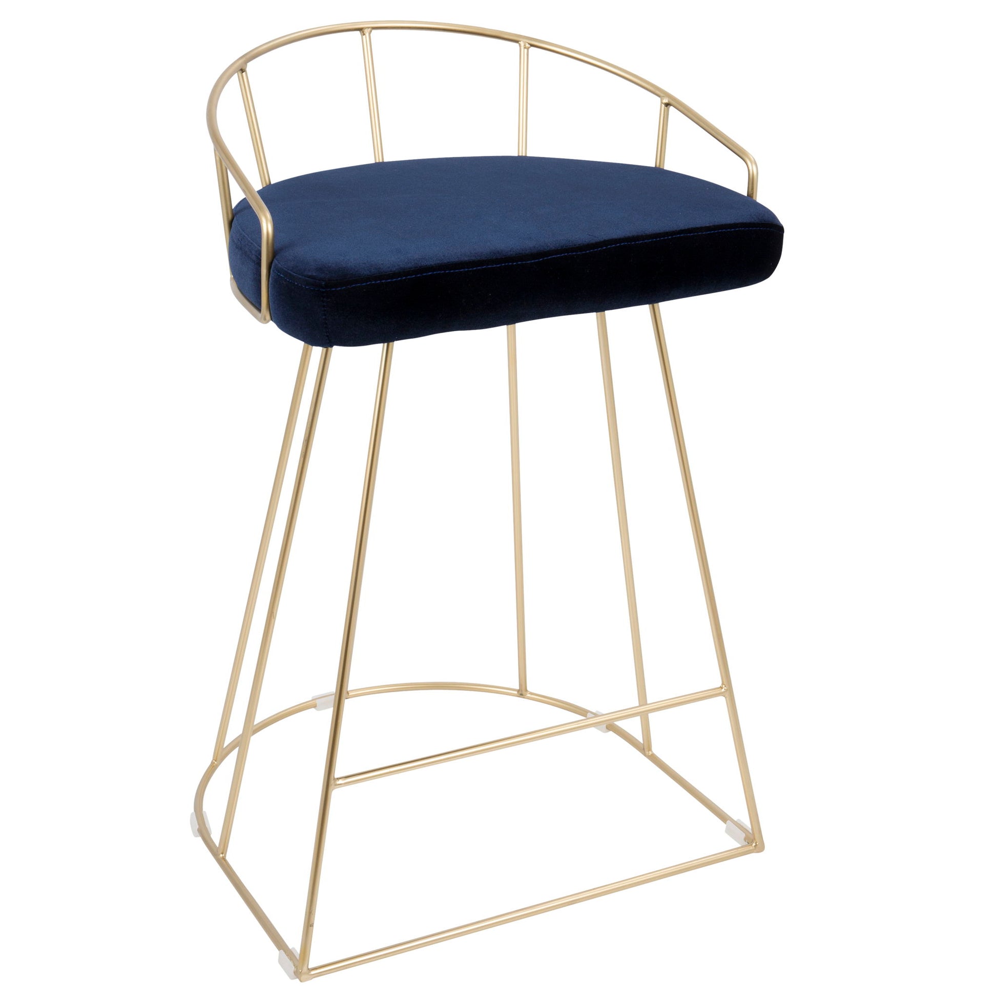 Canary - Contemporary / Glam Counter Stool (Set of 2) - Gold / Blue Lumi Source