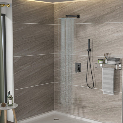 10" Square Dual Shower Head System Wall Mounted With Rough In Valve Modern Bathroom Fixture Daily Nest