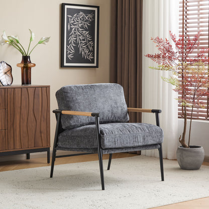 Modern Accent Chair With Cushions, Cozy Seating Noble House