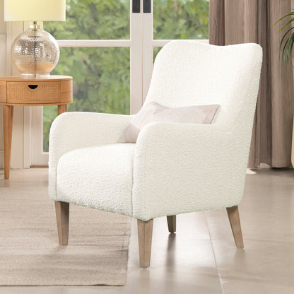 Nimbus - Curved Accent Chair - Ivory White Jennifer Taylor Home