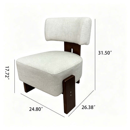 Geometric Armless Accent Chair - Beige / Brown Home Essentials