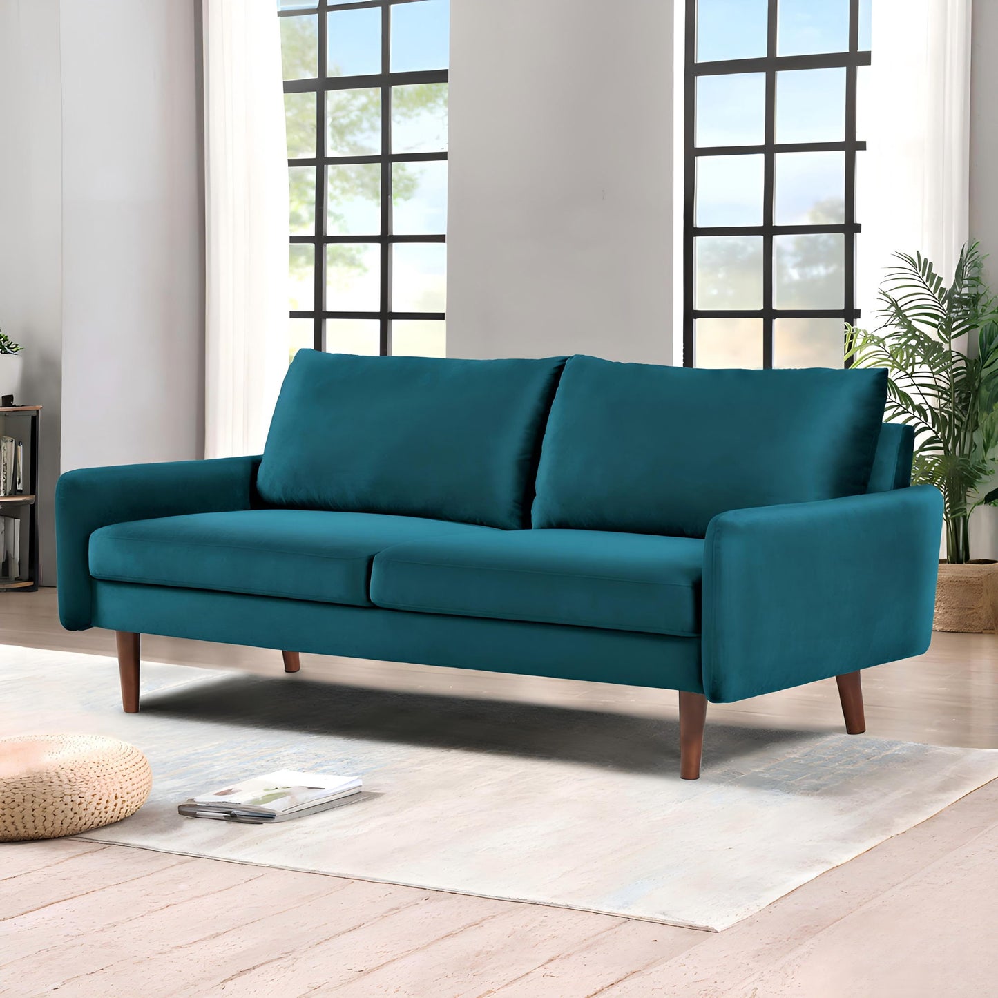 Upholstered Loveseat Sofa, 2 Seater Couch For Living Room Apartment US Pride