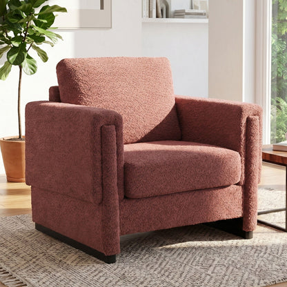 Upholstered Accent Armchair With Square Arm Hearth and Haven