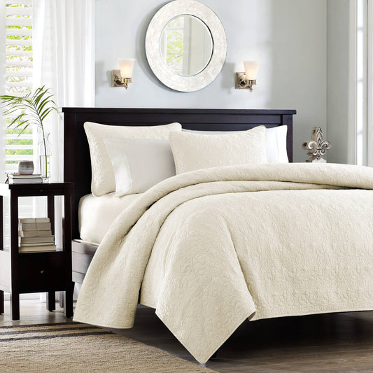Quebec - Twin Reversible Coverlet Set - Cream Madison Park