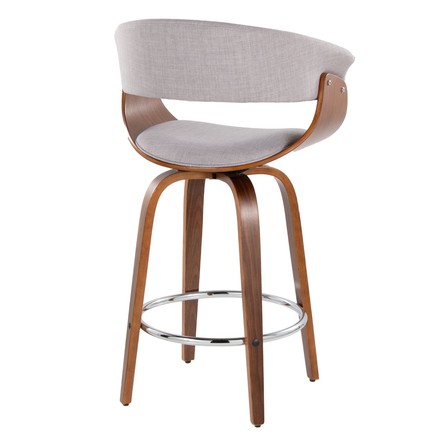 Vintage Mod - Mid Century Modern Fixed Height Counter Stool With Swivel With Round Footrest (Set of 2) Lumi Source