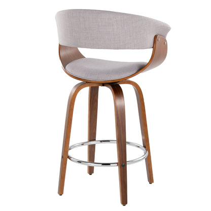Vintage Mod - Mid Century Modern Fixed Height Counter Stool With Swivel With Round Footrest (Set of 2) Lumi Source