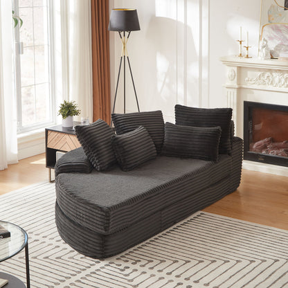 Semi Circular 2 In 1 Sofa Bed With Neck Pillow And Throw Pillows Home Essentials