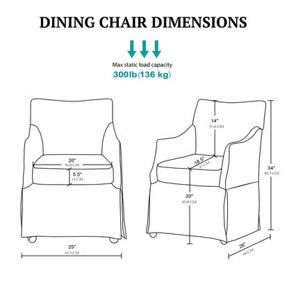 London - Upholstered Skirted Dining Arm Chair JLA