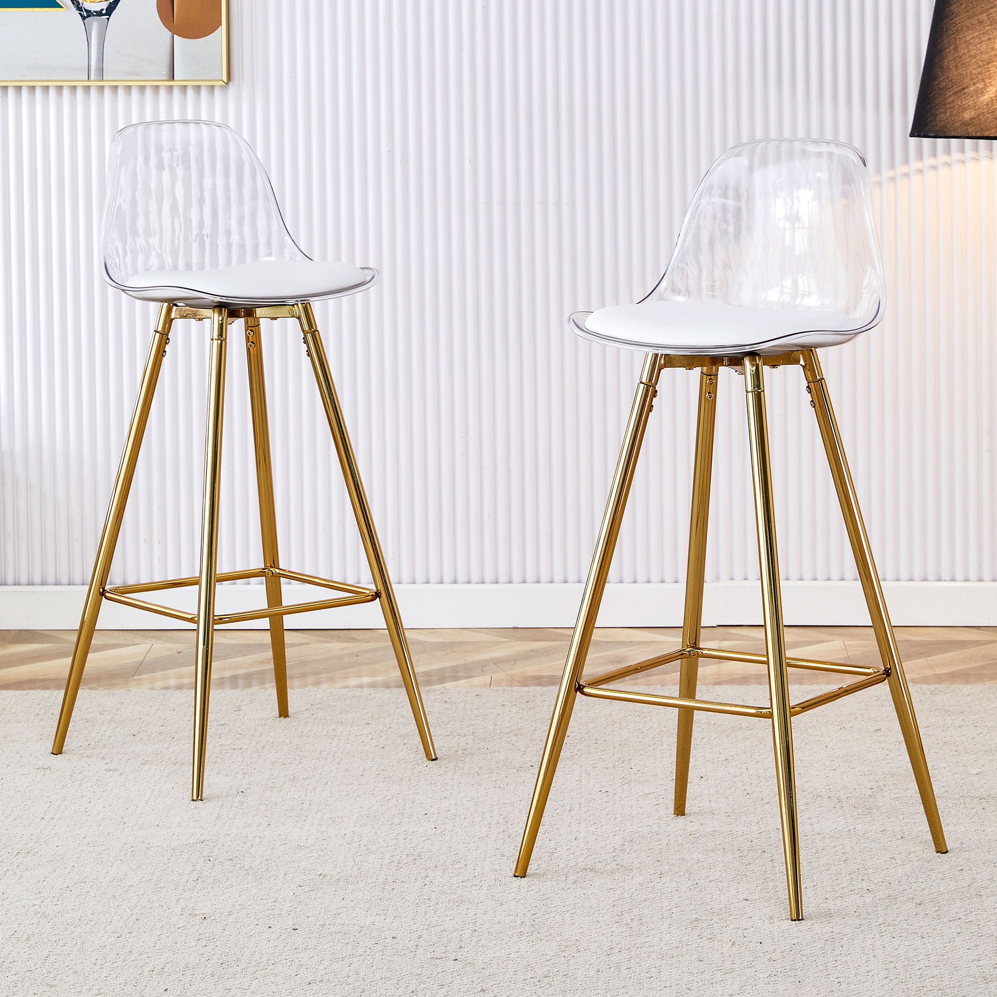 Stylish Upholstered Bar Chairs With Metal Leg Home Essentials