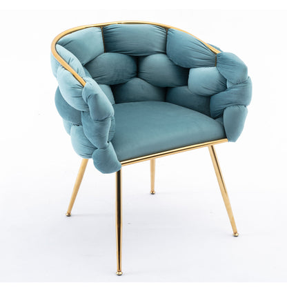 Luxury Modern Simple Leisure Velvet Single Sofa Chair Bedroom Lazy Person Household Dresser Stool Manicure Table Back Chair Home Essentials