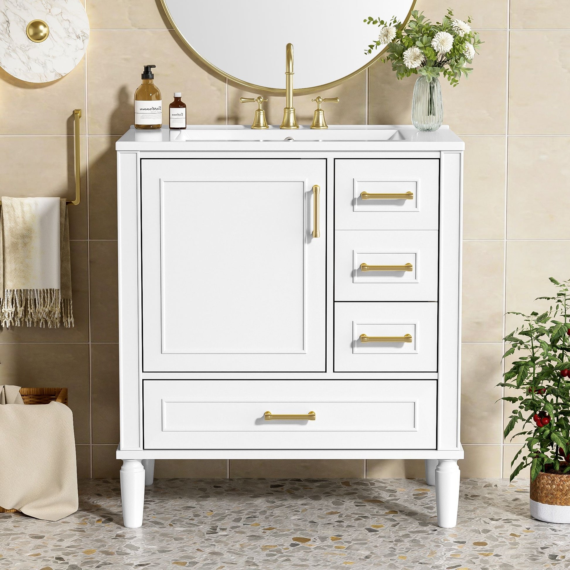Traditional Bathroom Vanity Set With Soft Close Doors Hearth and Haven
