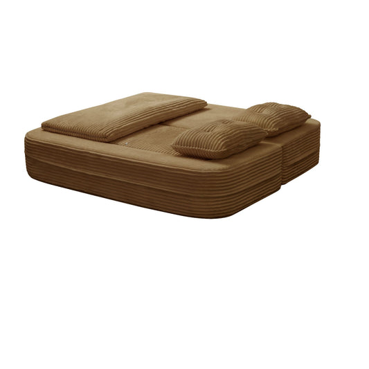 Multi Functional Sectional Sofa Bed With Independent Chaise Lounge And Functional Blanket Home Essentials