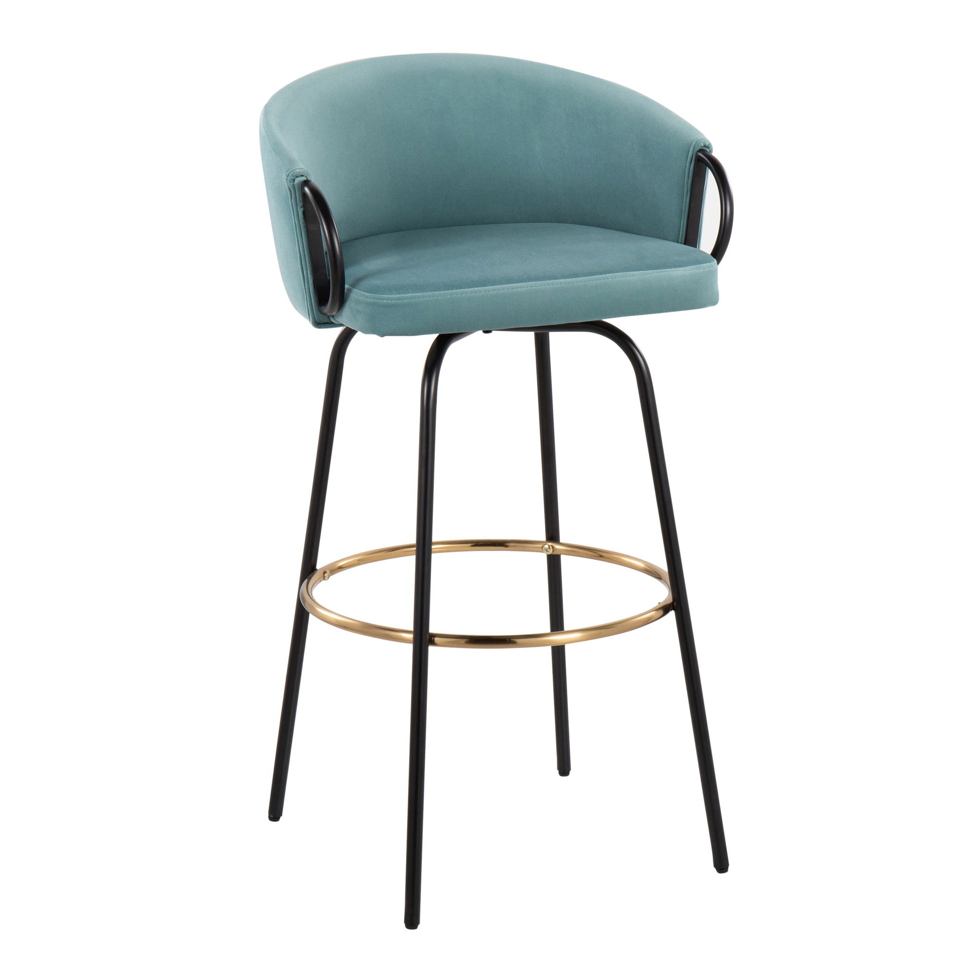 Claire - Contemporary / Glam Barstool With Footrest (Set of 2) Lumi Source