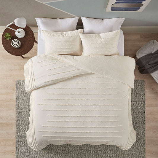 Mercer - King 3 Piece Duvet Cover Set - Ivory