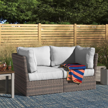 Modern Patio Wicker Loveseat With Cushions LSI Patio Furniture