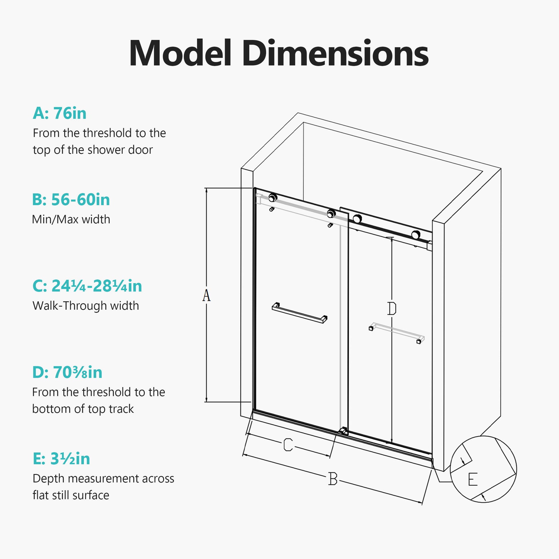 Frameless Double Sliding Soft-Close Shower Door, 3 / 8" (10Mm) Thick SGCC Tempered Glass Door, Matte Daily Nest