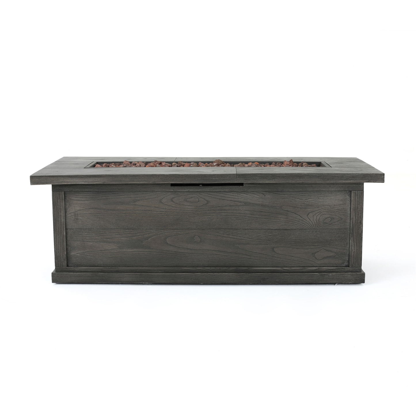 Transitional Rectangular Outdoor Propane Fire Pit With 50,000 Btu Noble House