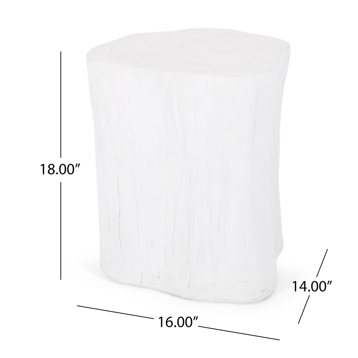 Outdoor, Lightweight Concrete Side Table - Antique White Noble House