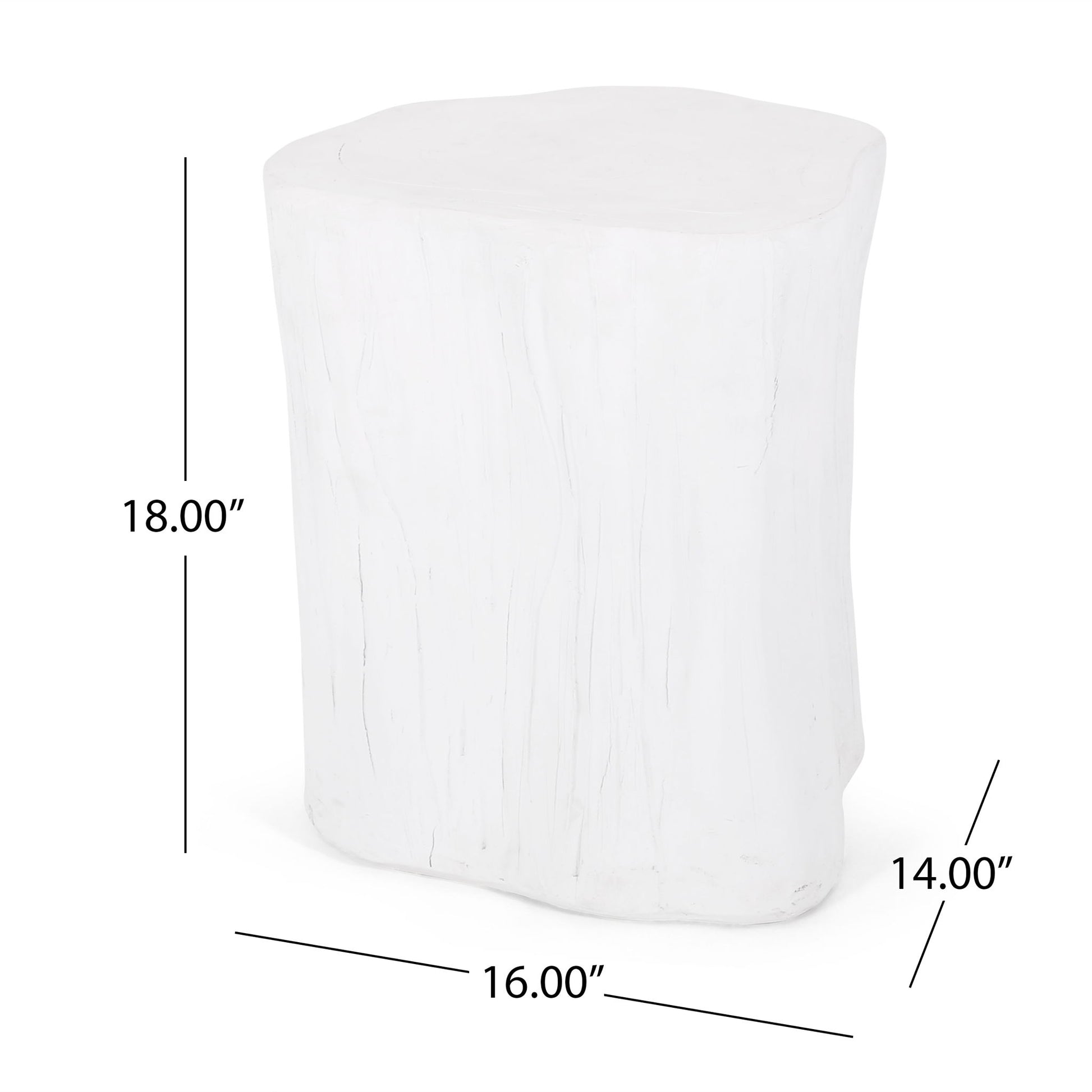 Outdoor, Lightweight Concrete Side Table - Antique White Noble House