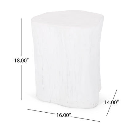 Outdoor, Lightweight Concrete Side Table - Antique White Noble House