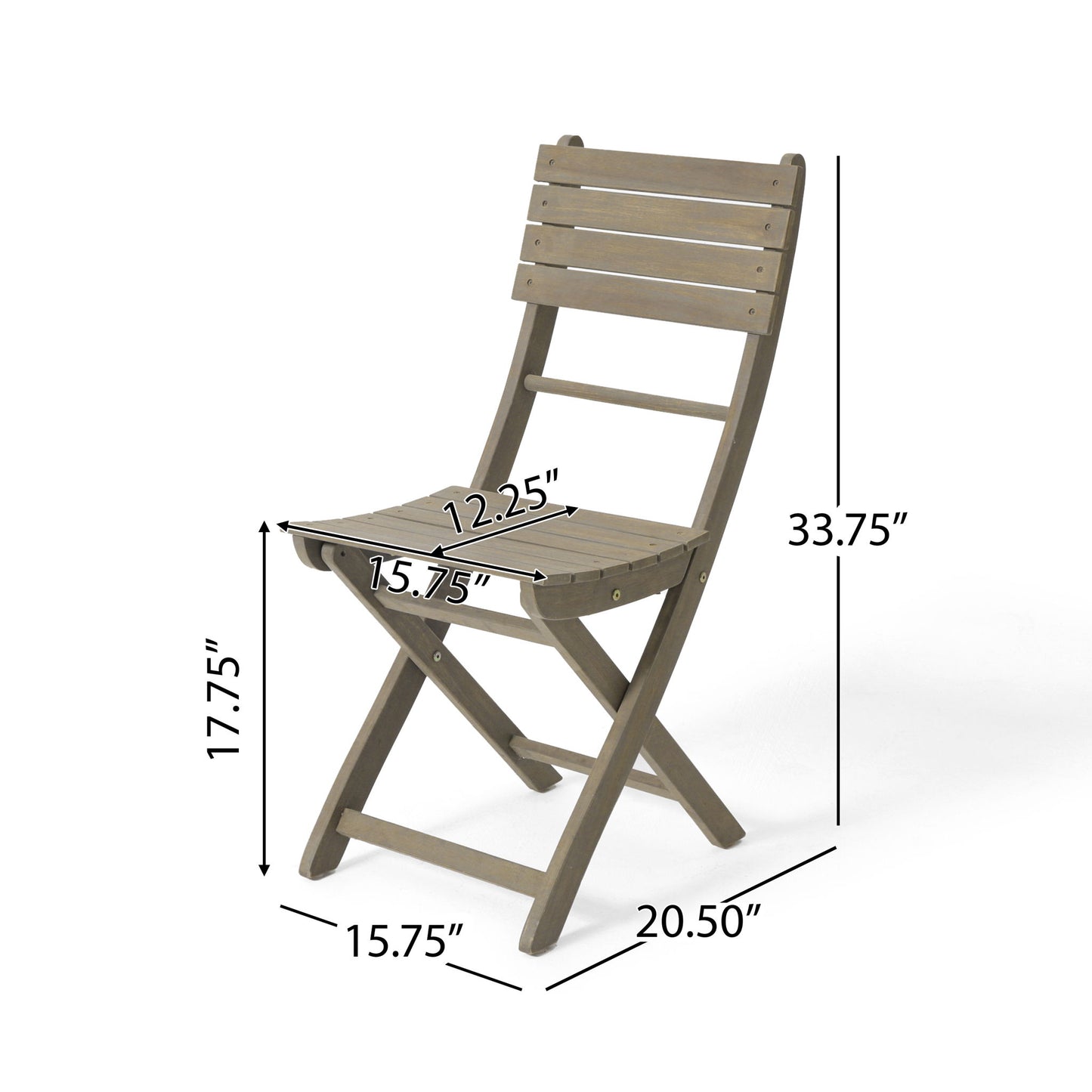 Positano - 4 Piece Foldable Chair - Gray Noble House