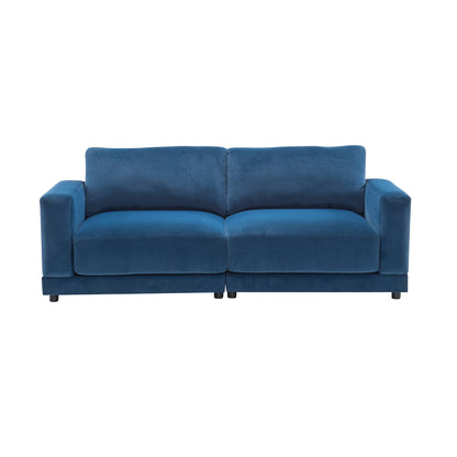 Modern Square Arm Sofa With Soft Fabric Upholstery, Deep Cushions Noble House