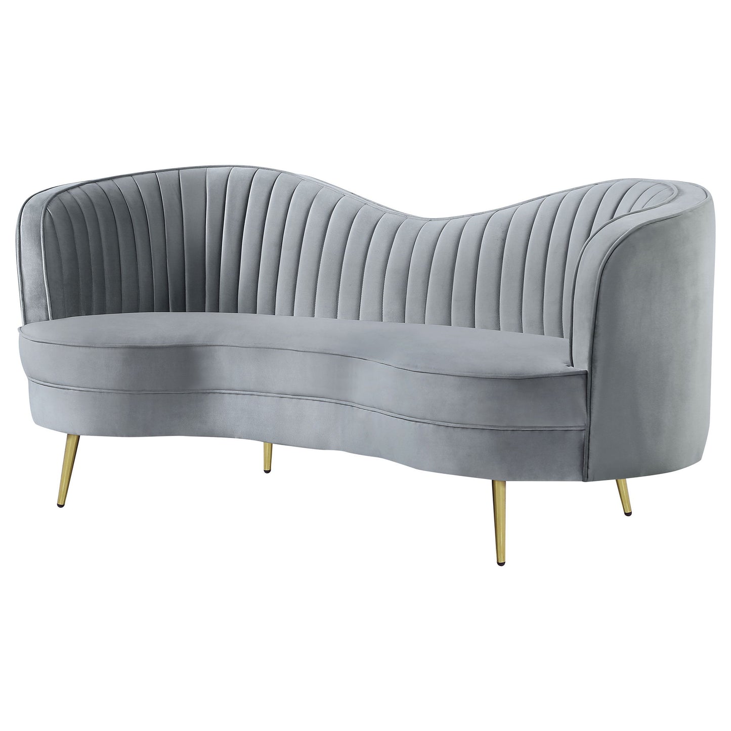 Reigha - Loveseat With Channel Tufted - Gray Furniture Max