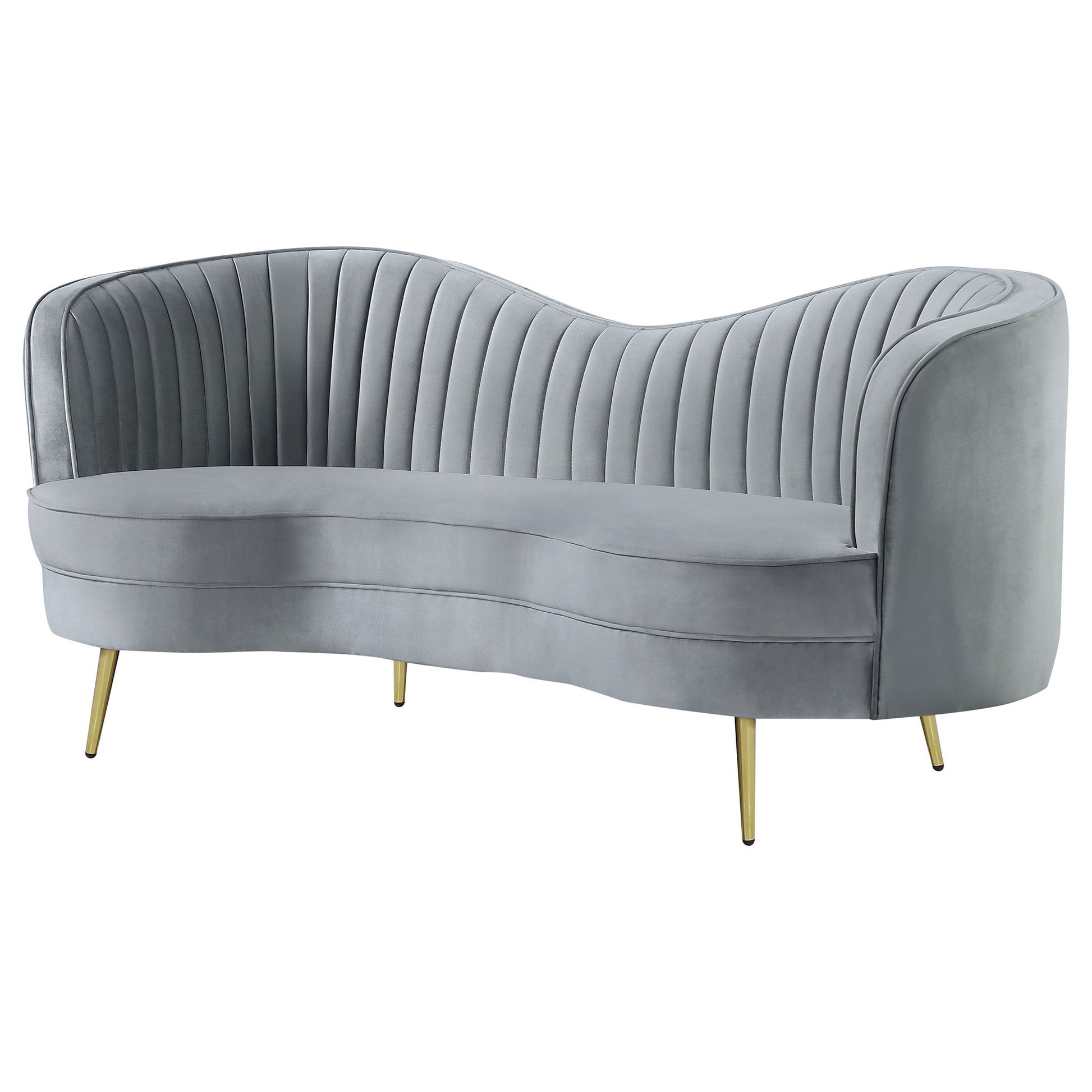 Reigha - Loveseat With Channel Tufted - Gray Furniture Max