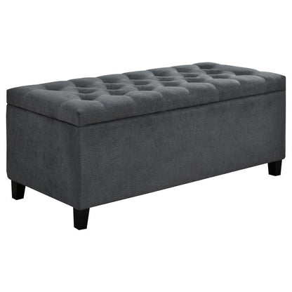 Samir - Fabric Upholstered Tufted Storage Bench - Charcoal