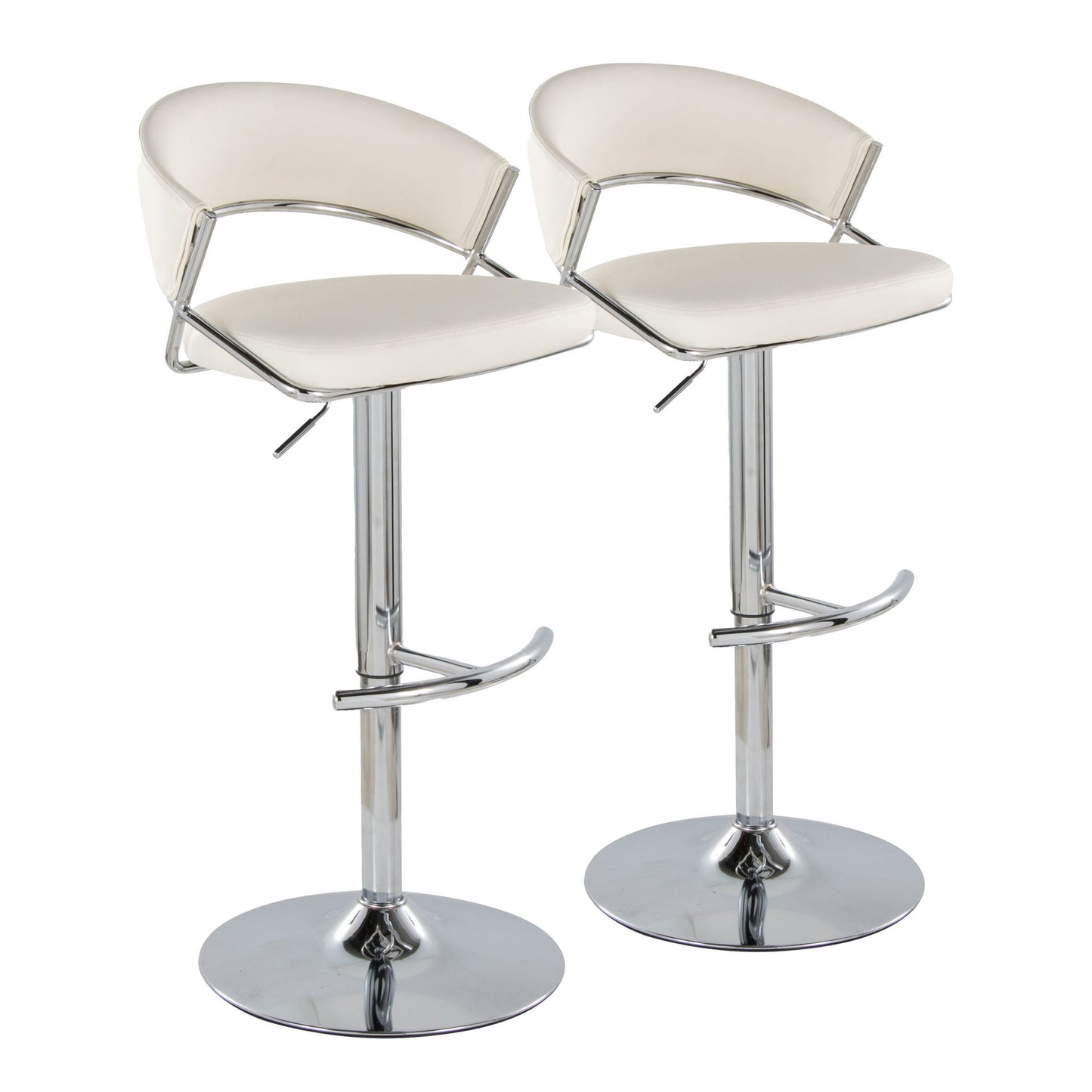Jie - Contemporary Adjustable Barstool With Swivel & Rounded T Footrest (Set of 2) Lumi Source
