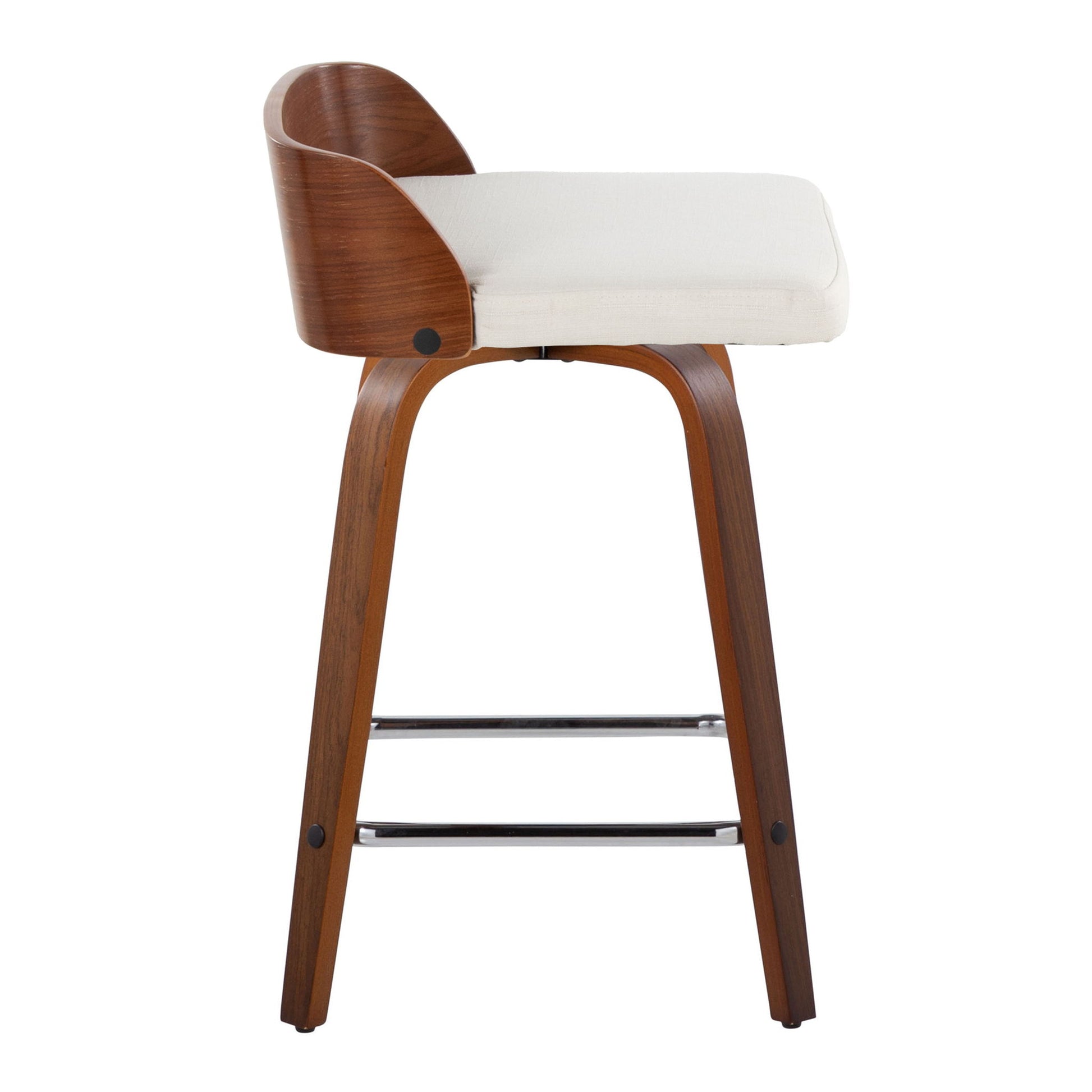 Maya - Mid Century Modern Fixed Height Counter Stool With Swivel With Square Footrest (Set of 2) Lumi Source