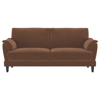 Selma - Velvet Upholstered Crescent Arm Sofa - Rust Coaster Fine Furniture