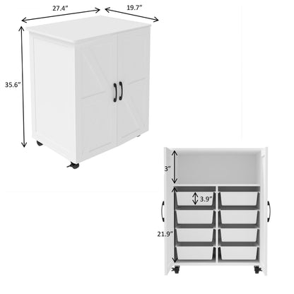 Exquisite Craftsmanship Rice Door Storage Cabinet, Large Capacity - White Home Essentials