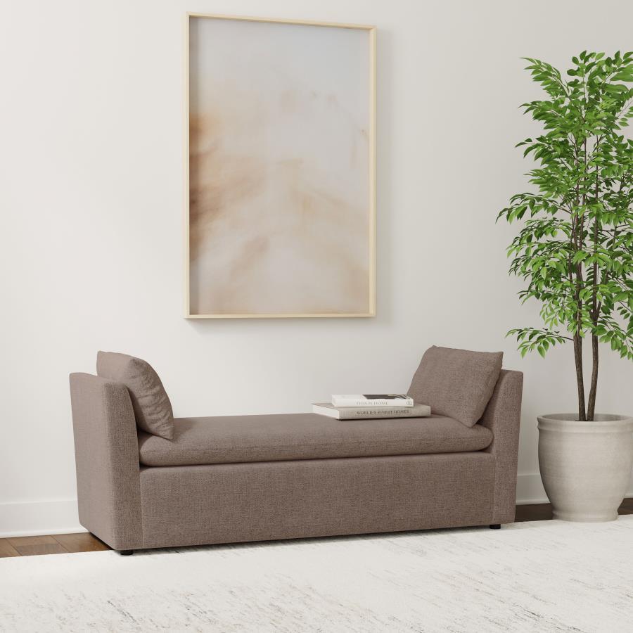 Robin - Upholstered Accent Bench With Armrests - Brown Coaster Fine Furniture