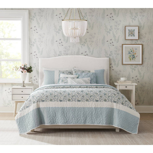 Dawn - 6 Piece Reversible Coverlet Set - Blue Madison Park