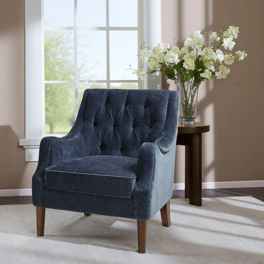 Qwen - Button Tufted Accent Chair - Navy