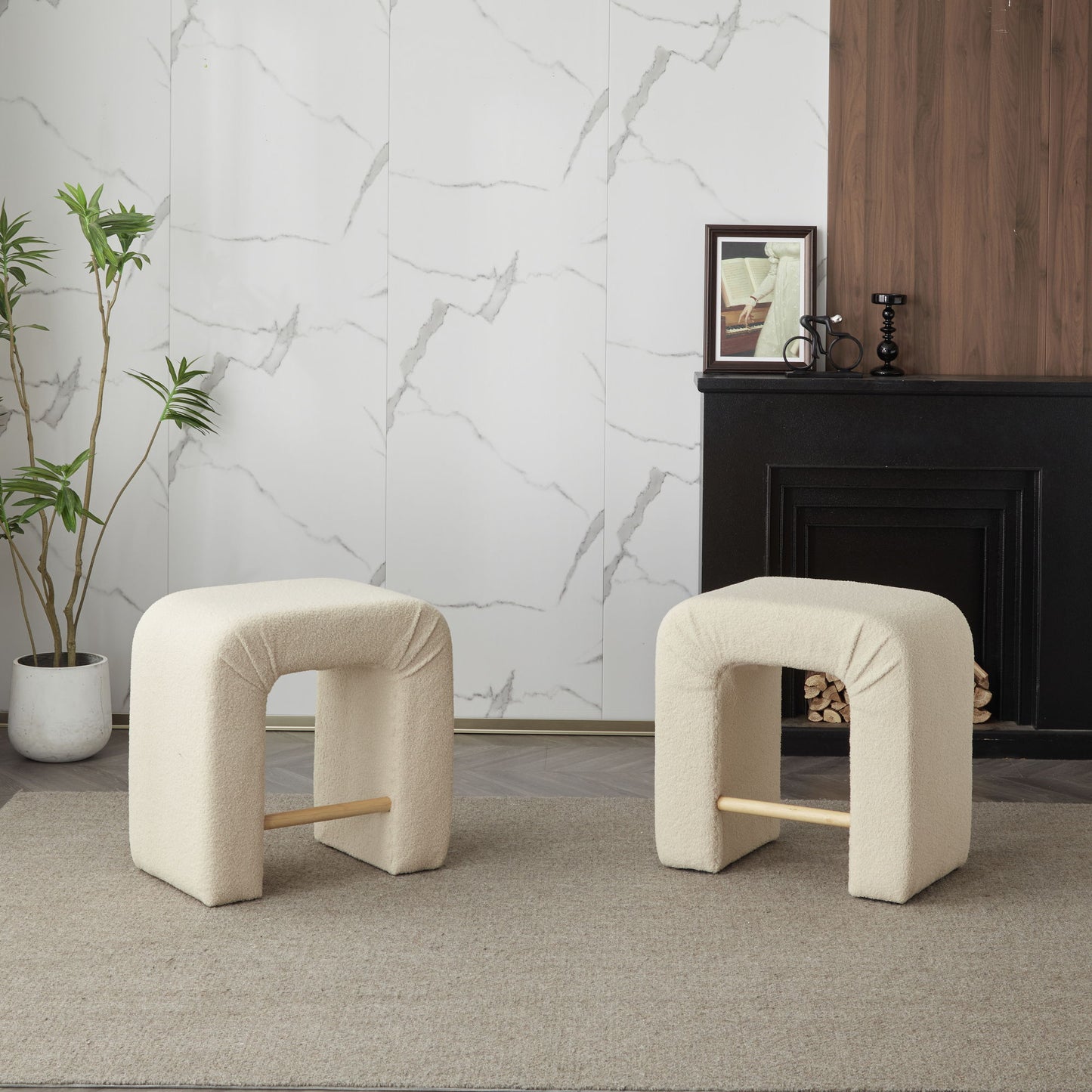 Boucle Stool (Set of 2) Noble House