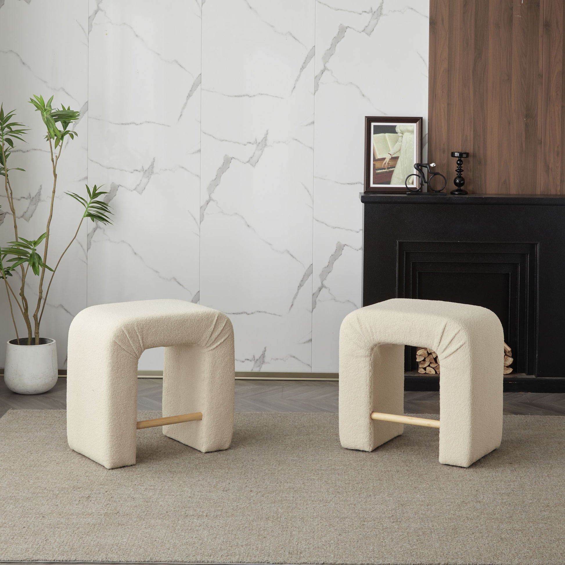 Boucle Stool (Set of 2) Noble House