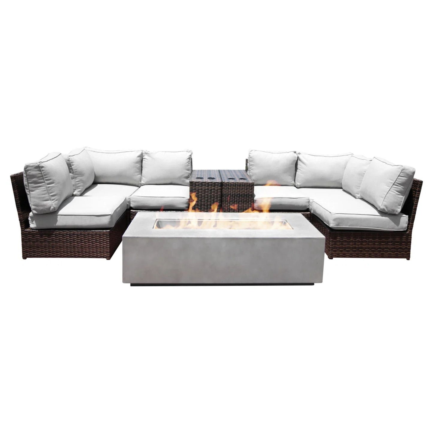 Outdoor Elegance Conversation Set With Fire Pit LSI Patio Furniture