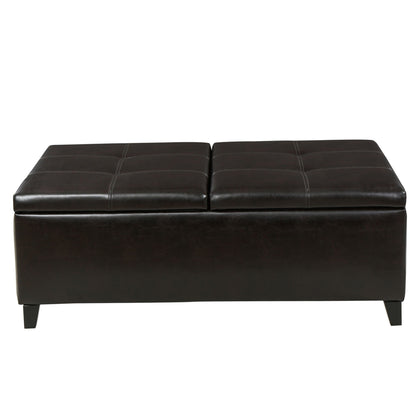 Lanister - Ottoman Double Top Storage - Brown Noble House